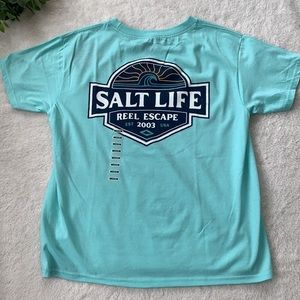NEW Salt Life Boys Ocean Blue Logo T-Shirt Youth Medium